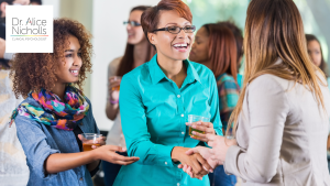 picture of women greeting each other